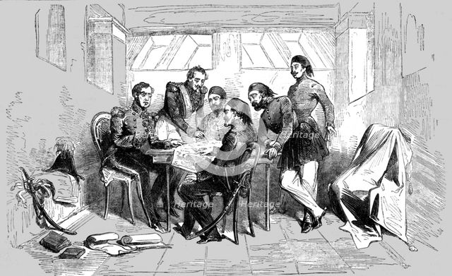 'Council held at Varna on board the Ottoman steamer "Shehper"', 1854. Creator: Unknown.