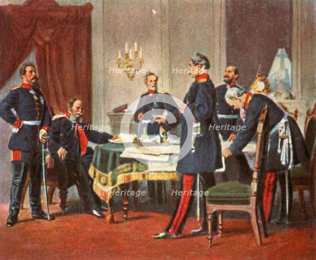 Council of war at Versailles, 1870, (1936). Creator: Unknown.