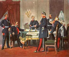 Council of war at Versailles, 1870, (1936). Creator: Unknown