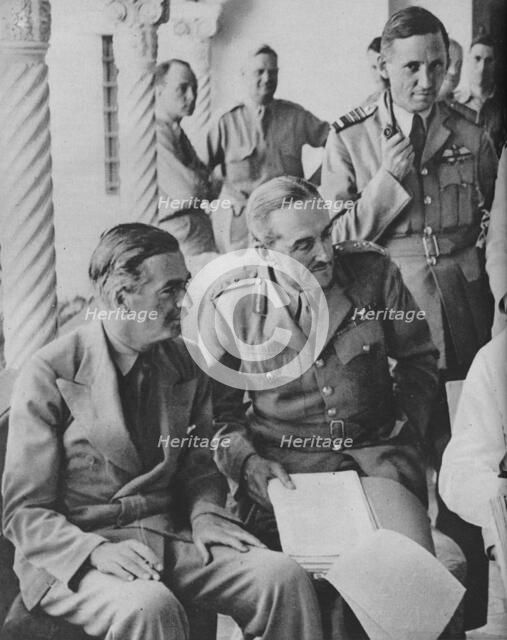 'Council of War in Algiers: Mr Churchill with his Captains', 1943. Artist: Unknown.