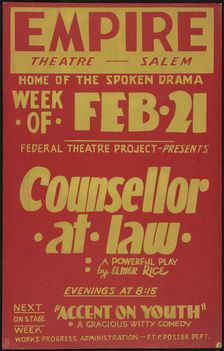 Counsellor at Law, Salem, MA, 1938. Creator: Unknown