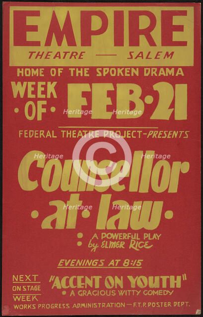 Counsellor at Law, Salem, MA, 1938. Creator: Unknown.