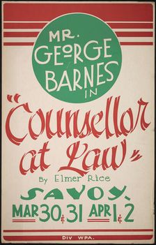 Counsellor at Law, San Diego, 1938. Creator: Unknown