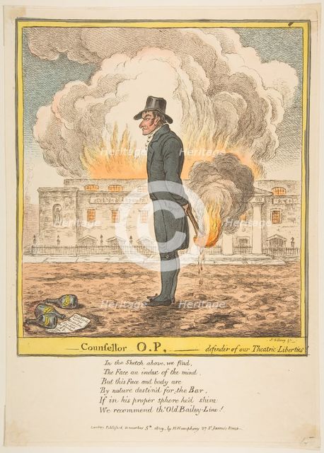 Counsellor O.P.-Defender of our Theatric Liberties, December 5, 1809. Creator: James Gillray.