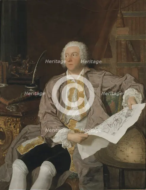 Count Carl Gustaf Tessin, mid-18th century. Creator: Jacques-Andre-Joseph Aved.