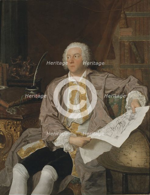 Count Carl Gustaf Tessin, mid-18th century. Creator: Jacques-Andre-Joseph Aved.