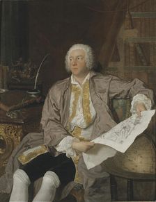 Count Carl Gustaf Tessin, mid-18th century. Creator: Jacques-Andre-Joseph Aved
