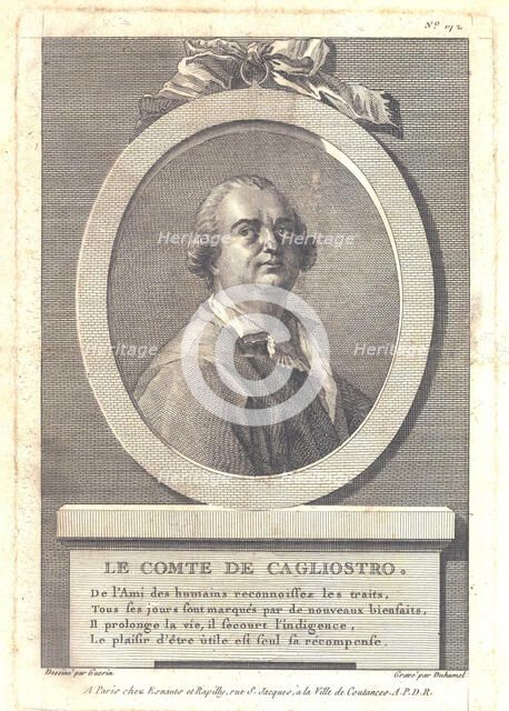 Count Alessandro di Cagliostro (1743-1795), 1781. Artist: Duhamel du Monceau, Henri-Louis (1700-1782)