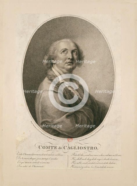Count Alessandro di Cagliostro (1743-1795). Creator: Bartolozzi, Francesco (1728-1813).