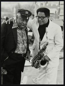 Count Basie and Illinois Jacquet at the Capital Radio Jazz Festival, London, July 1979. Creator: Denis Williams