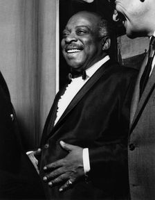 Count Basie backstage, Finsbury Park Astoria, London, 1963. Creator: Brian Foskett