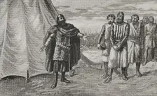 Count Berenguer Ramón II before El Cid, 1890. Creator: Joan Serra y Pausas