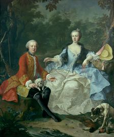 Count Giacomo Durazzo (1717-1794) in the Guise of a Huntsman with His Wife..., prob early 1760s. Creator: Martin van Meytens