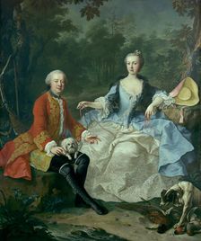 Count Giacomo Durazzo (1717-1794) in the Guise of a Huntsman with His Wife..., prob early 1760s. Creator: Martin van Meytens