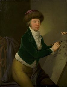 Count Ján Hadik sketching Stunder's portrait, c1797. Creator: Ján Jakub Stunder