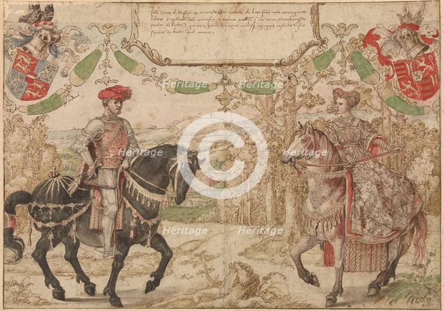 Count Jan (Johann) IV of Nassau and His Wife Maria, Countess of Loon and Heinsberg, ca 1530. Artist: Orley, Bernaert, van (1488-1541)