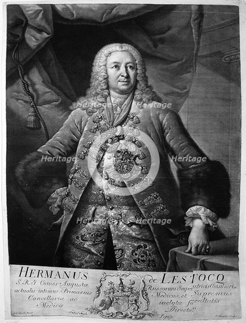 Count Jean Armand de L'Estocq (1692-1767). Artist: Stenglin, Johann (1715-1770)