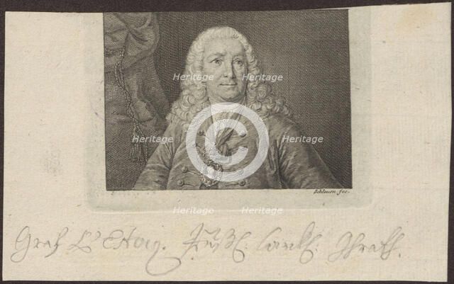 Count Jean Armand de L'Estocq (1692-1767). Artist: Schleuen, Johann David, the Elder (1711-1771)