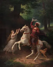 Count Otto of Oldenborg with the Oldenburg Horn, 1862. Creator: Storch, Frederik (1805-1883)