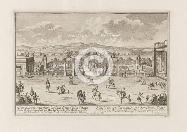 Count Paar's Riding School in Vienna, 1719. Creator: Fischer von Erlach, Joseph Emanuel (1693-1742).