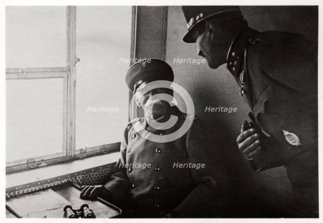 Count Zeppelin and Captain Macher on board Zeppelin L30, 1916 (1933). Artist: Unknown