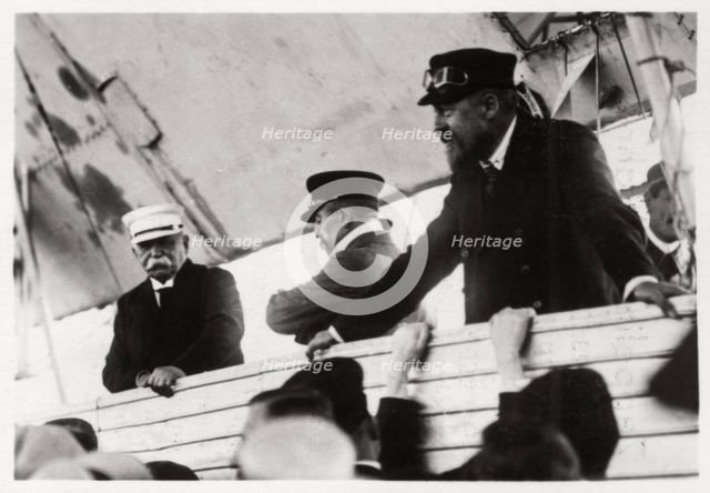 Count Zeppelin and Dr Eckener in a Zeppelin gondola, Schwaben, Germany, c1908-1917 (1933). Artist: Unknown
