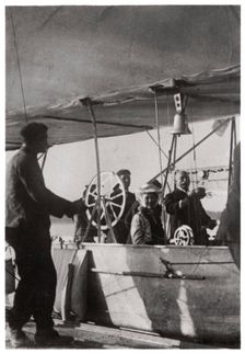 Count Zeppelin with his daughter in the gondola of Zeppelin LZ3, Germany, c1906-1908 (1933)