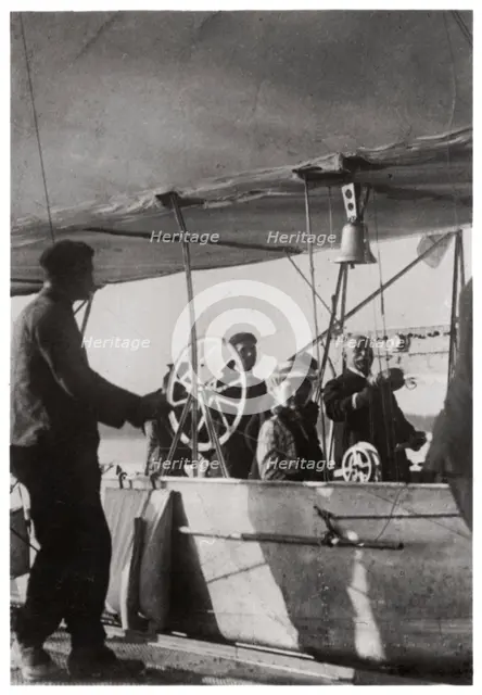 Count Zeppelin with his daughter in the gondola of Zeppelin LZ3, Germany, c1906-1908 (1933). Artist: Unknown
