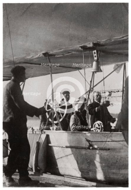 Count Zeppelin with his daughter in the gondola of Zeppelin LZ3, Germany, c1906-1908 (1933). Artist: Unknown