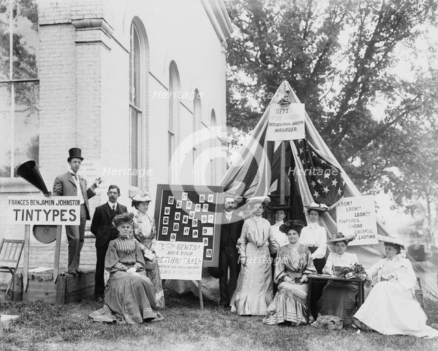 County fair, tintype booth of Miss. F.B. Johnston, May 1903, 1903. Creator: Frances Benjamin Johnston.