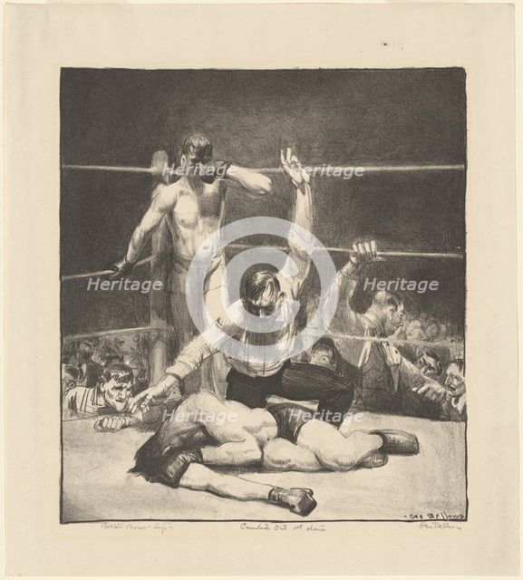 Counted Out, first stone, 1921. Creator: George Wesley Bellows.