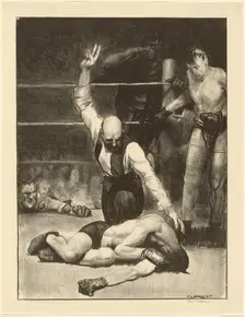 Counted Out, second stone, 1921. Creator: George Wesley Bellows