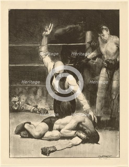 Counted Out, second stone, 1921. Creator: George Wesley Bellows.