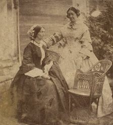 [Countess Canning with Guest, Government House, Allahabad], 1858. Creator: John Constantine Stanley