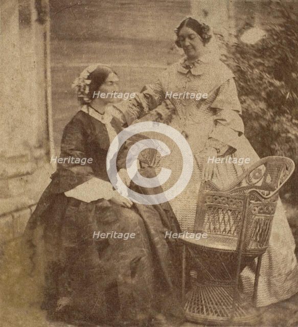 [Countess Canning with Guest, Government House, Allahabad], 1858. Creator: John Constantine Stanley.