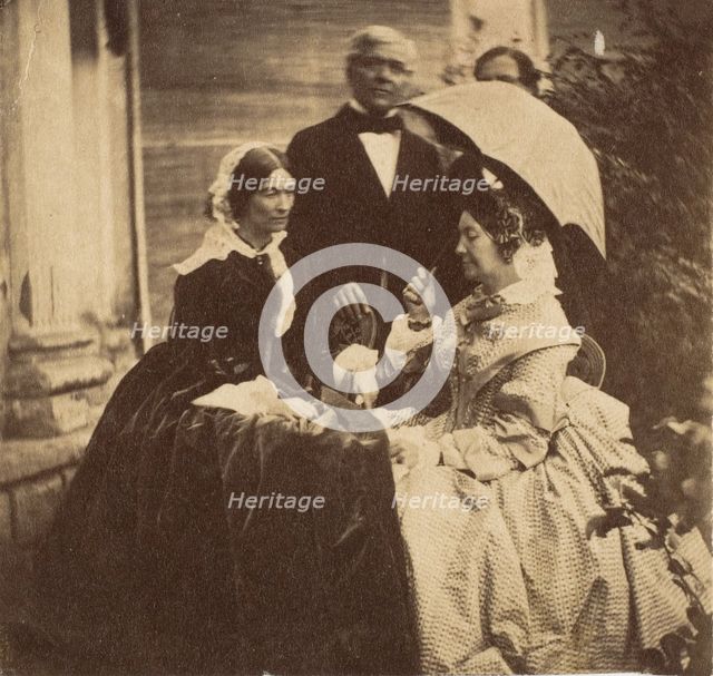 [Countess Canning with Guests, Government House, Allahabad], 1858. Creator: John Constantine Stanley.