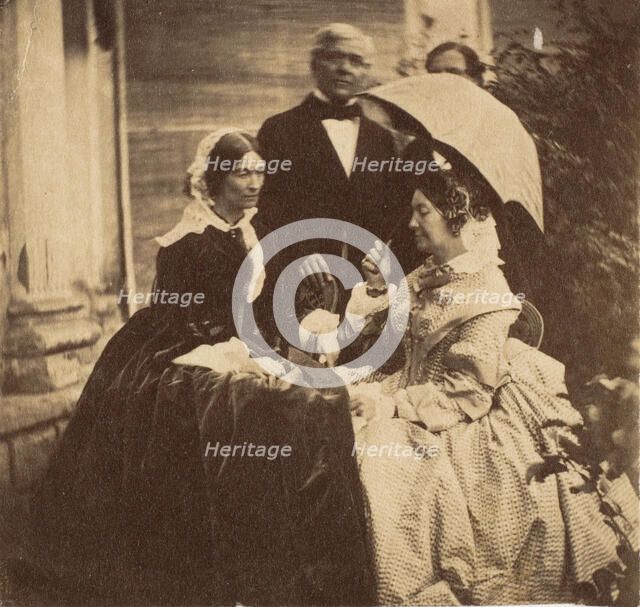 [Countess Canning with Guests, Government House, Allahabad], 1858. Creator: John Constantine Stanley.