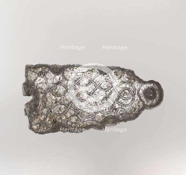 Counter Plate of a Belt Buckle, Frankish or Burgundian, 7th century. Creator: Unknown.