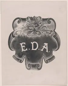 Counterproof of an impression from a name plate for Edward D. Adams, ca. 1892. Creator: Alphonse Legros