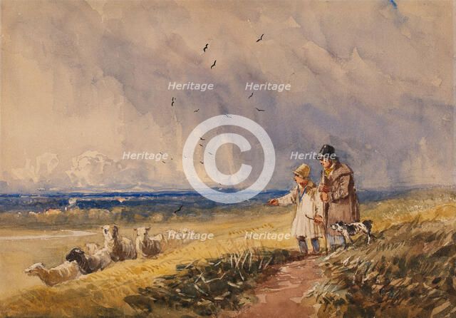 Counting the Sheep, c1810-1859. Creator: David Cox the Elder.