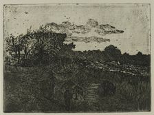 Country at Sunset with Swineherds, n.d. Creator: Giovanni Fattori