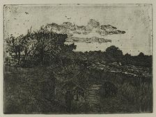 Country at Sunset with Swineherds, n.d. Creator: Giovanni Fattori