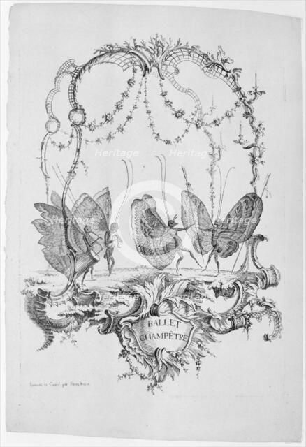 Country Ballet (Ballet Champêtre), from Essai de Papilloneries Humaines par Saint A..., ca. 1756-60. Creator: Charles-Germain de Saint-Aubin.