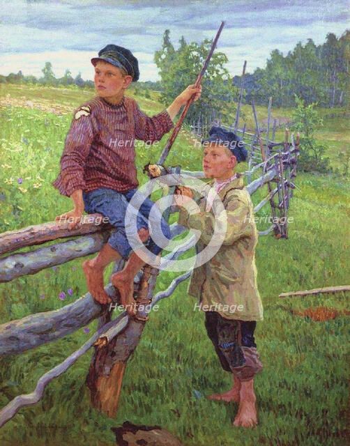 Country Boys', 1936. Creator: Bogdanov-Belsky, Nikolai Petrovich (1868-1945).