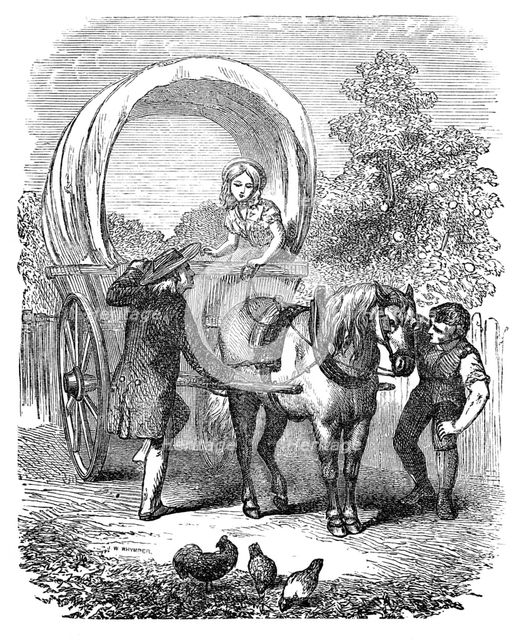 Country carrier's wagon with hood, c1882. Artist: Unknown