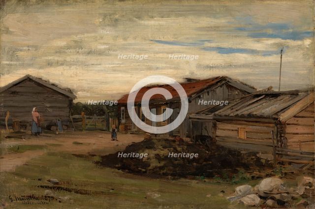 Country Courtyard, 1875. Creator: Gerhard Munthe.