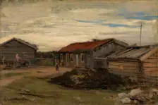 Country Courtyard, 1875. Creator: Gerhard Munthe