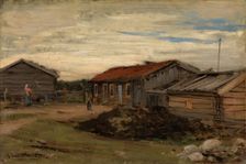 Country Courtyard, 1875. Creator: Gerhard Munthe