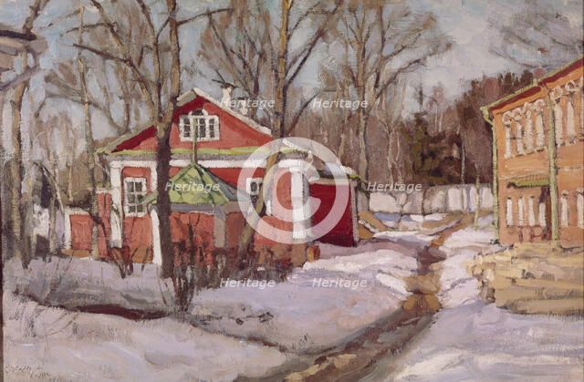 Country Estate in Winter, 1904. Artist: Zhukovsky, Stanislav Yulianovich (1873-1944)