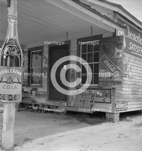 Country filling station...by tobacco farmer..., Granville County, North Carolina, 1939. Creator: Dorothea Lange.